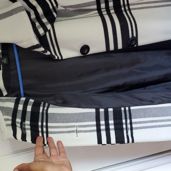 Pea Coat bl/w Modern Plaid - Picture 5 of 7